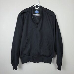 Neptune Garments Police Jacket Mens 42R Removable Liner Black Full Zip Bomber